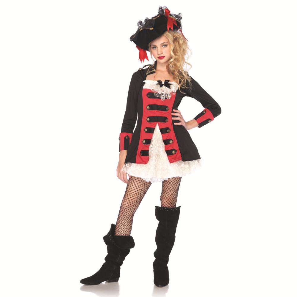 Leg Avenue Pretty Pirate Captain Costume  Black/Red  Small/Medium