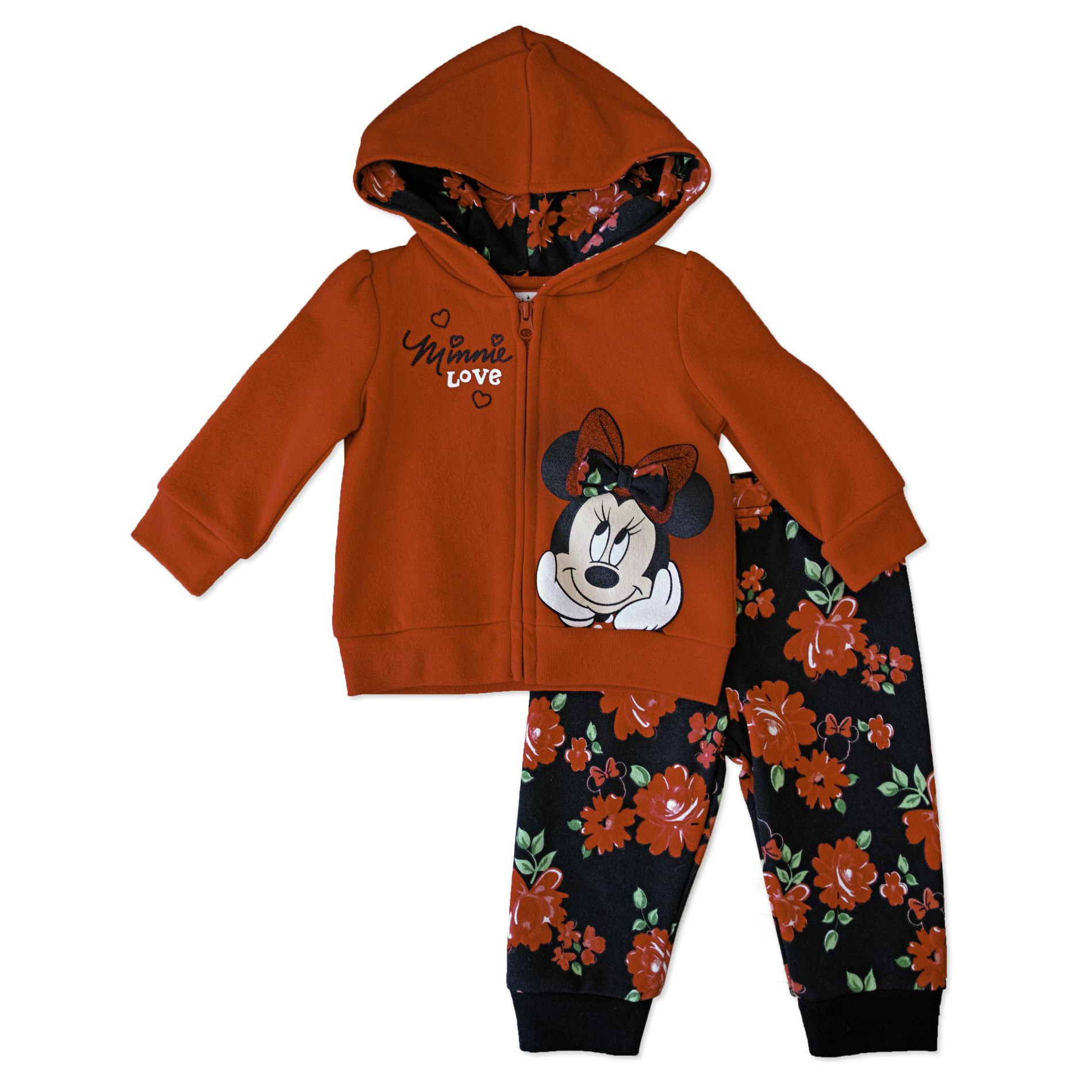 Disney Minnie Mouse Infant Girl's Hoodie Jacket & Jogger Pants