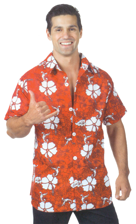 Men&#8217;s Red Hawaiian Shirt Costume