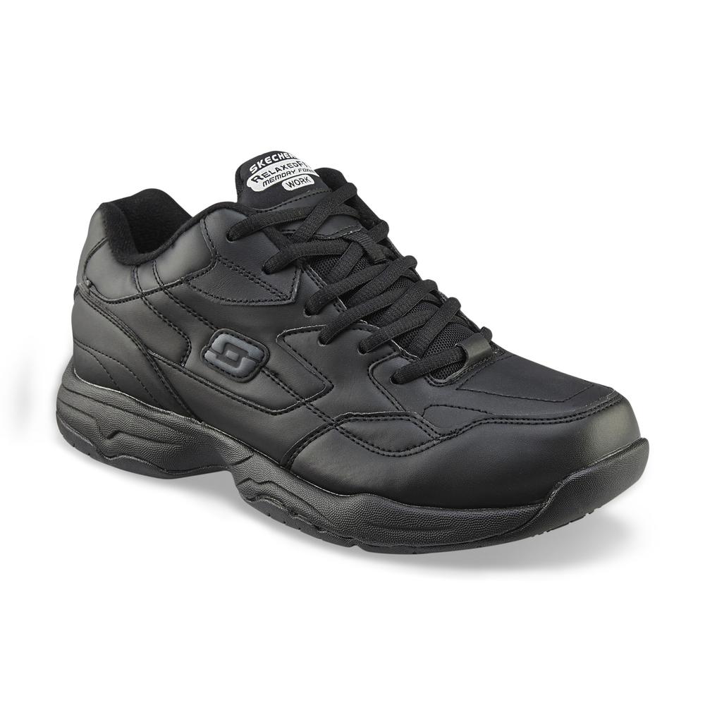 Skechers Work Men's Work Relaxed Fit: Felton Altair Slip Resistant Work Shoe 77032 Wide Width Available - Black