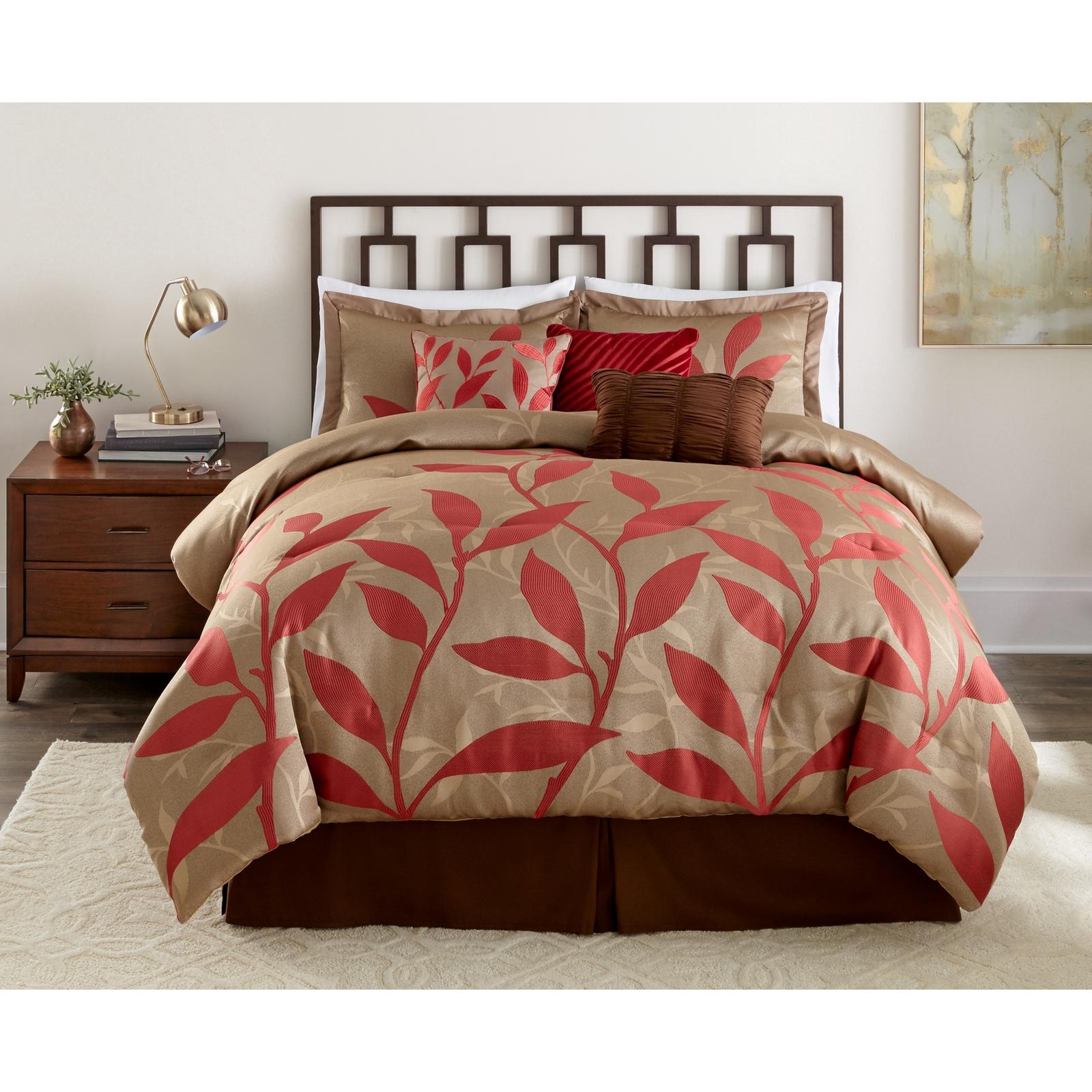 Essential Home 7pc. Comforter Set – Red Vine, Size: King Essential Home 7pc. Comforter Set – Red Vine, Size: King