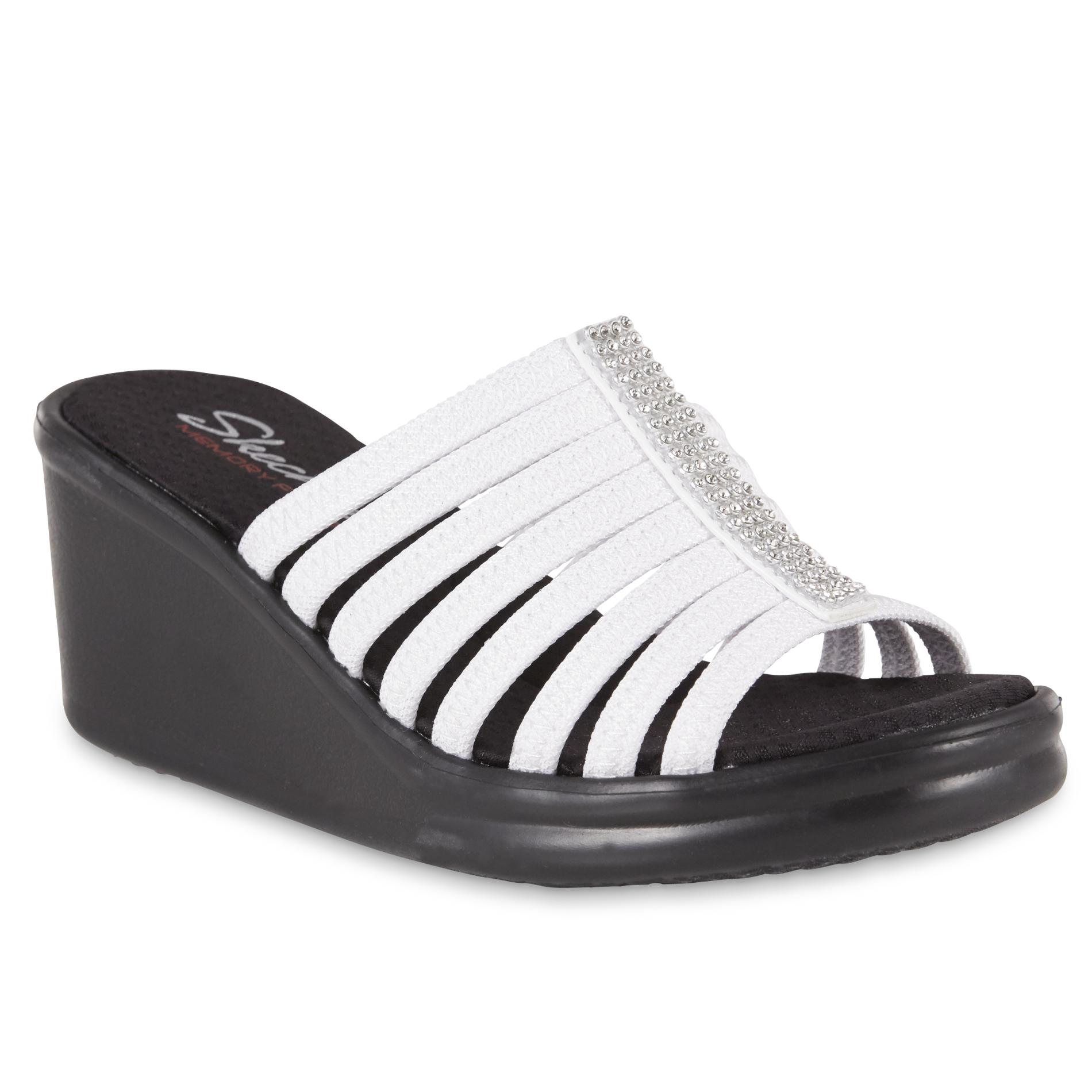 skechers womens white sandals