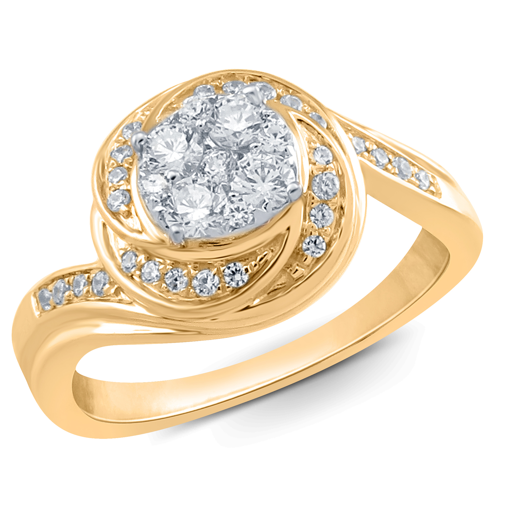 Tradition Diamond 10K Yellow Gold .33 CTTW Diamond Cluster Ring