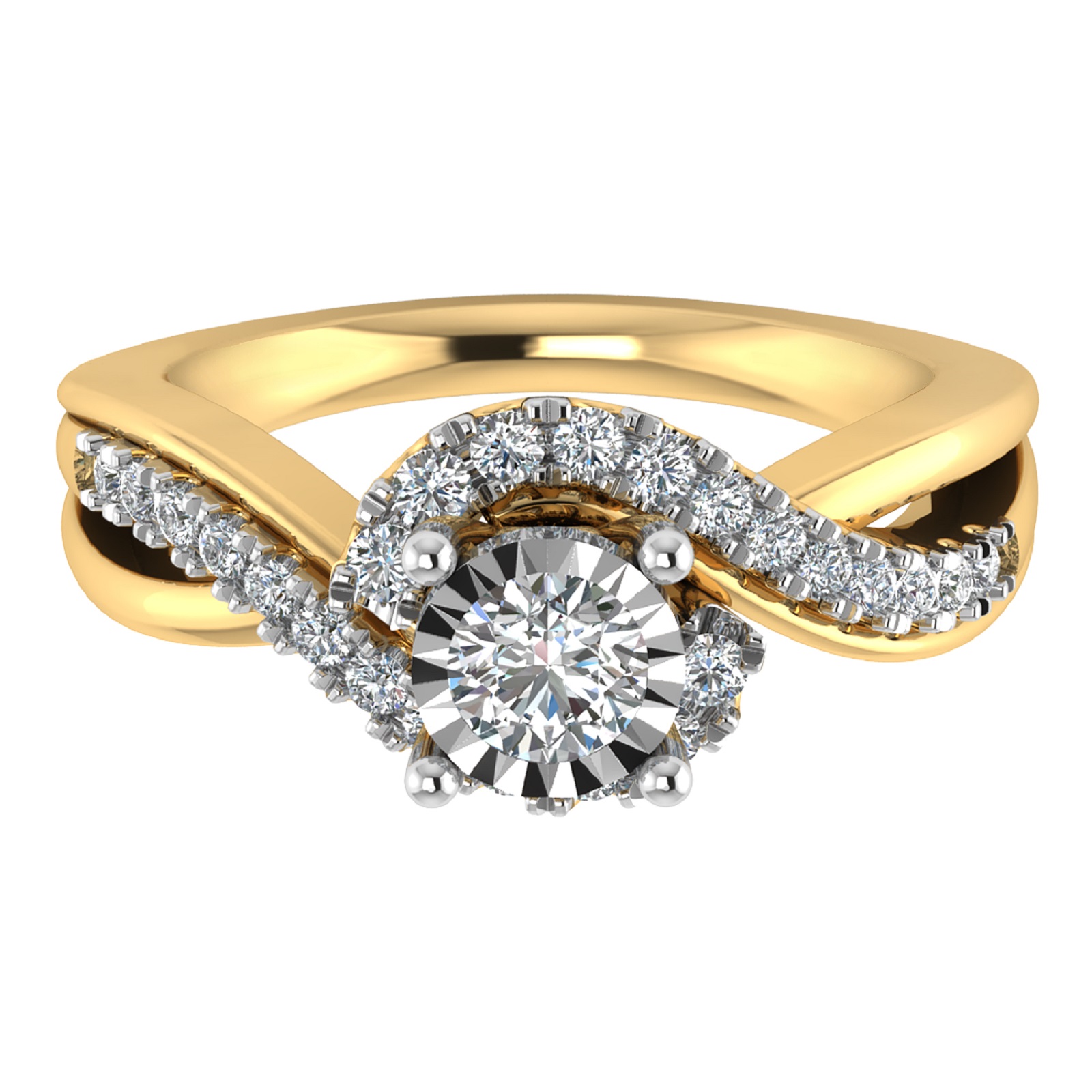 Tru Miracle 10K Yellow Gold Bridal 1 2 CTTW Diamond Tru Miracle 10K Yellow Gold Bridal 1 2 CTTW Diamond