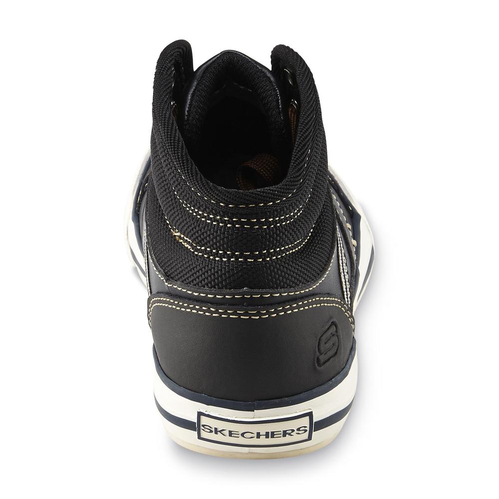 Skechers Boy's Planfix Bowen Black High-Top Casual Shoe