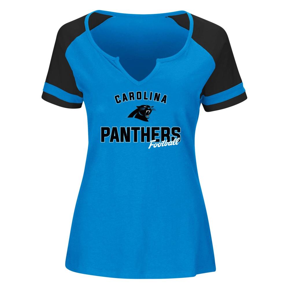 NFL Women's V-Neck Graphic T-Shirt - Carolina Panthers