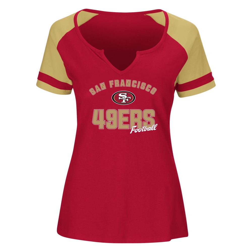 NFL Women's V-Neck Graphic T-Shirt - San Francisco 49ers