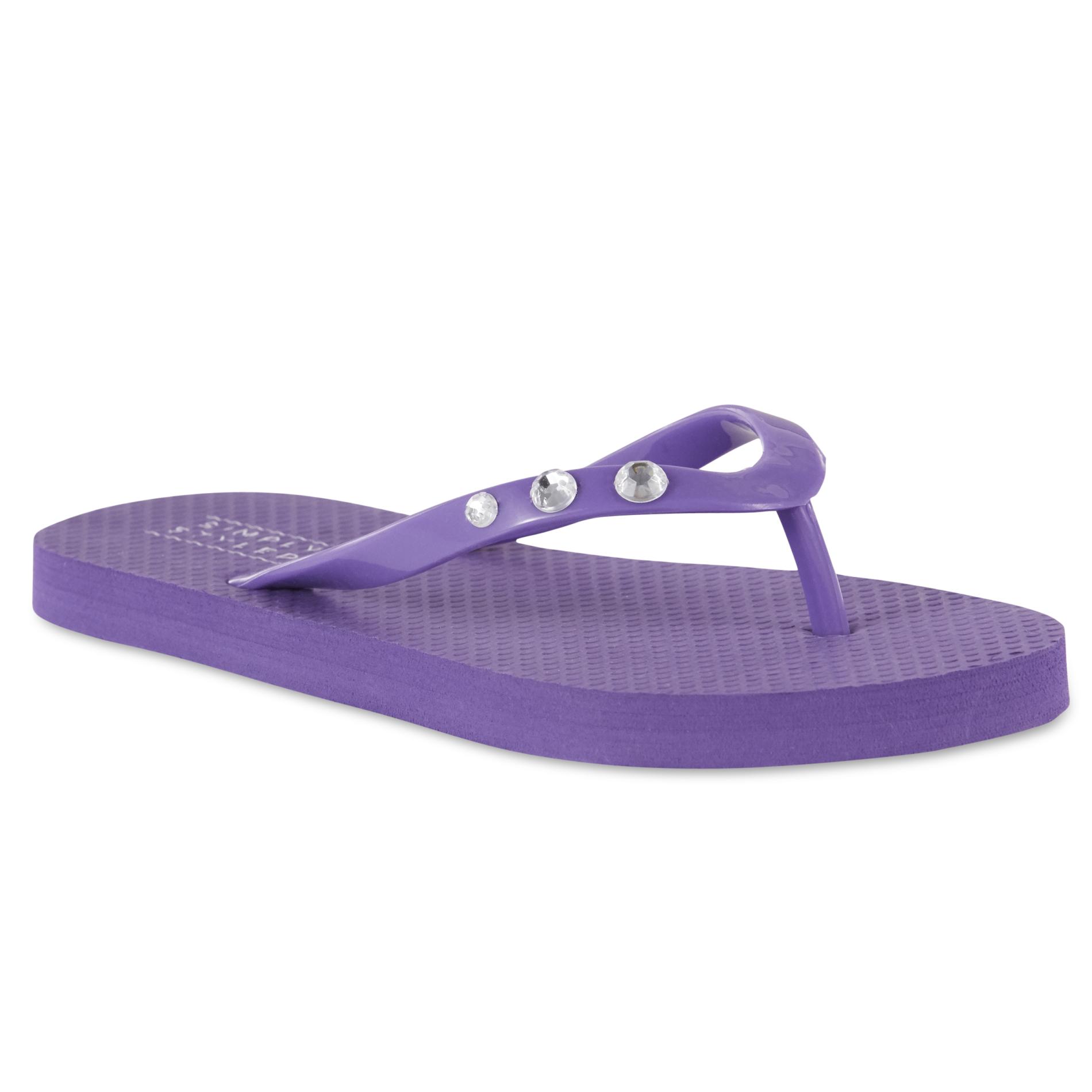 Simply Styled Girls' Yoga Flip-Flop Sandal - Purple