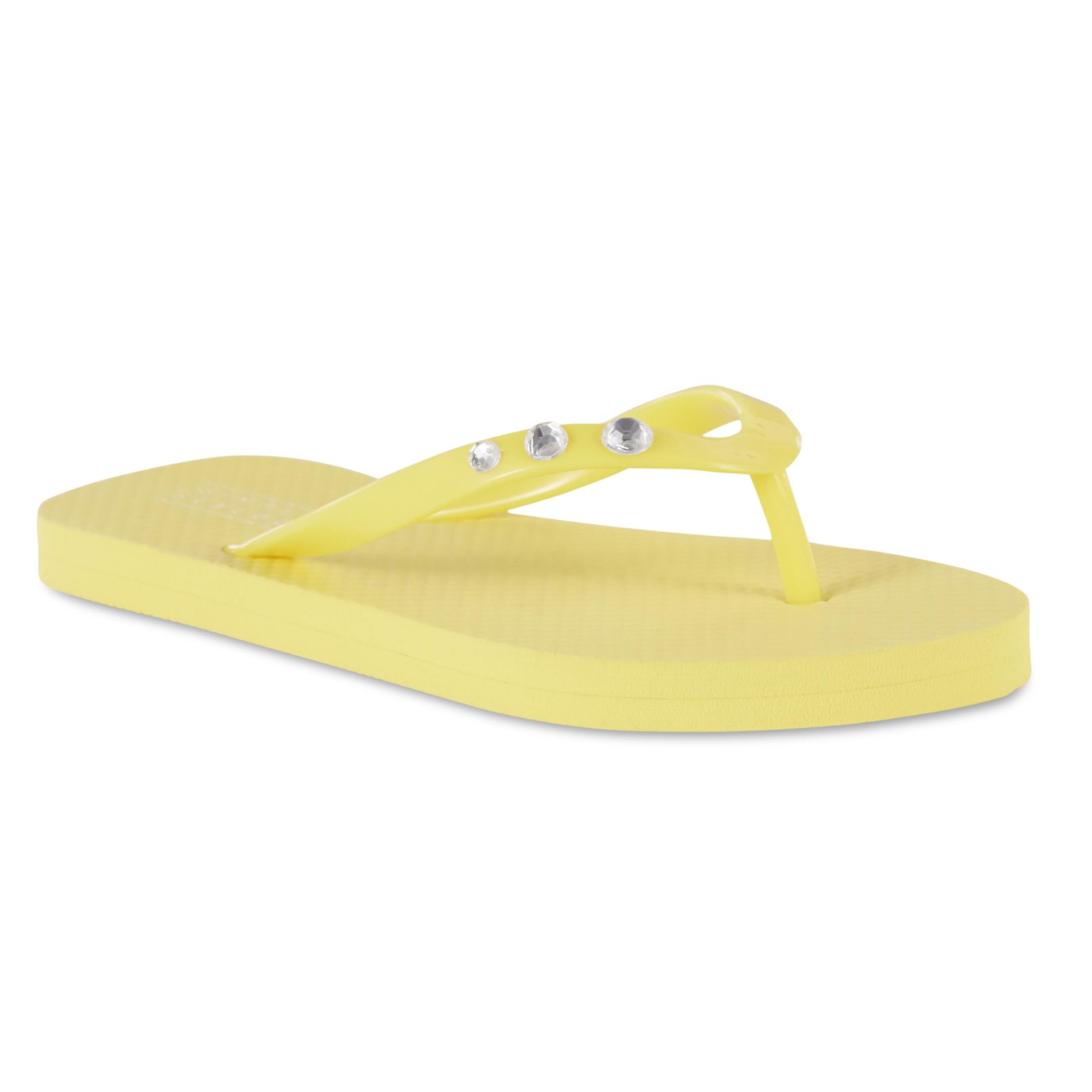Simply Styled Girls' Yoga Flip-Flop Sandal - Yellow
