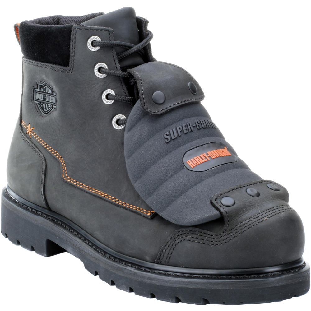Harley-Davidson Men's Jake 6" External Metatarsal Guard Steel Toe Leather Work Boot 95055 - Black