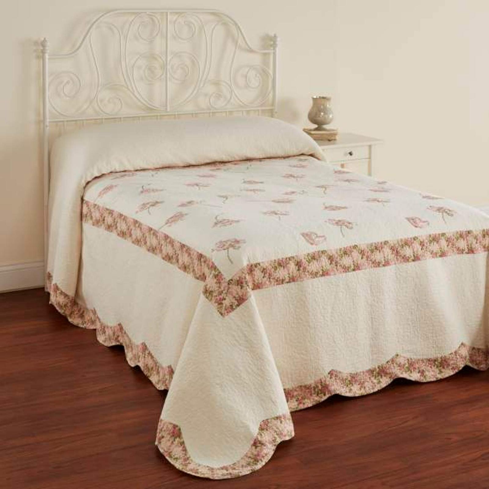 Cannon Embroidered Bedspread - Floral