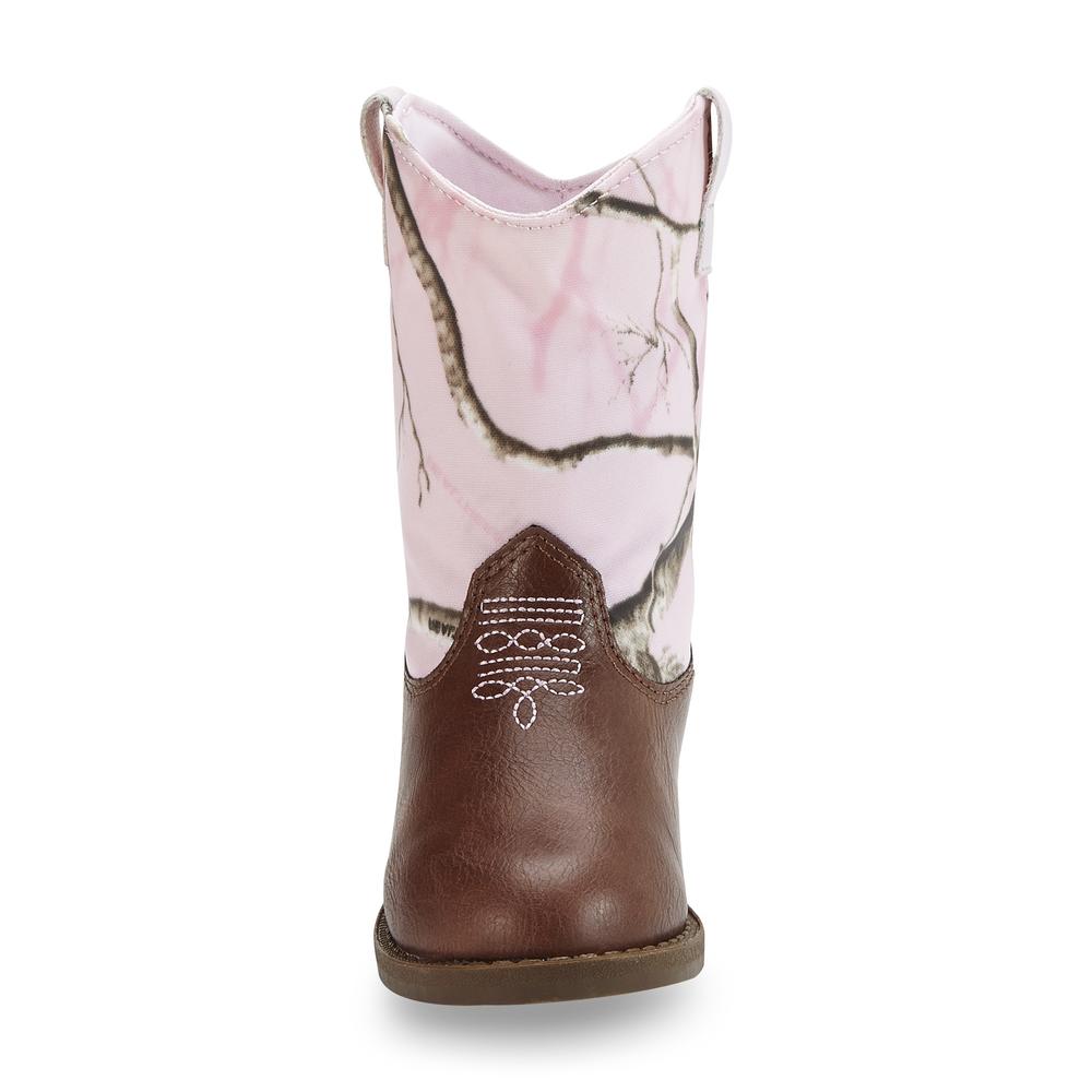 Natural Steps Toddler Girls' Elite Brown/Pink Cowboy Boot