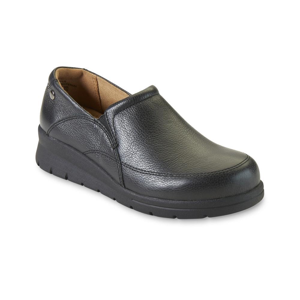 Cobbie Cuddlers Women's Dahlia Wide Leather Comfort Loafer - Black