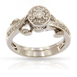 Natalia Drake Interlocking Heart Design Promise Diamond Ring 1/3 Carat 14K Yellow Gold Plated Sterling Silver