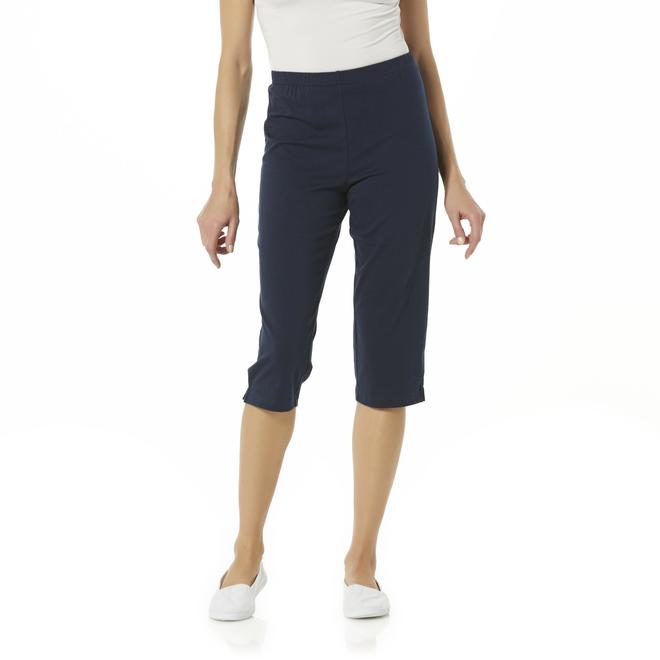 Basic Editions Women's Knit Capri Pants