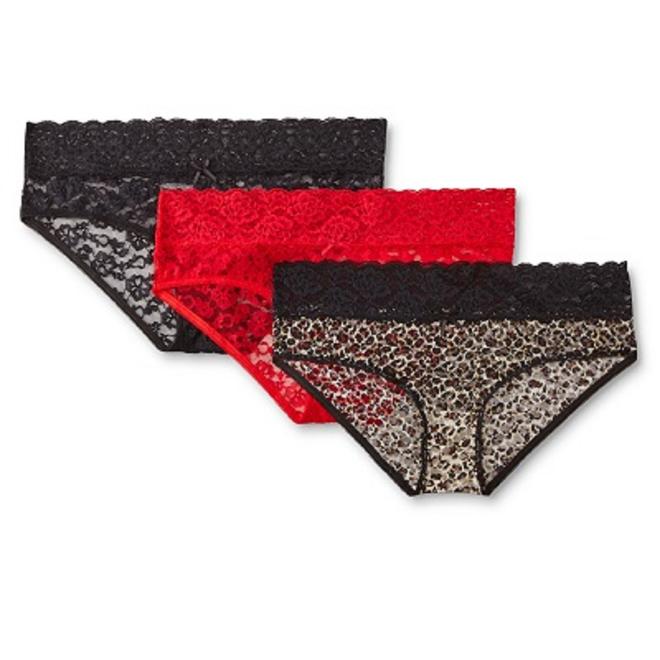 Simply Styled Women's 3Pack Lace Bikini Panties Dot Print