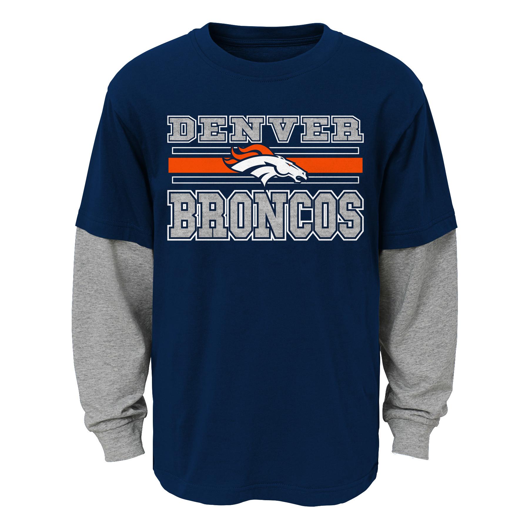 NFL Boys' Layered-Look Long-Sleeve Shirt - Denver Broncos