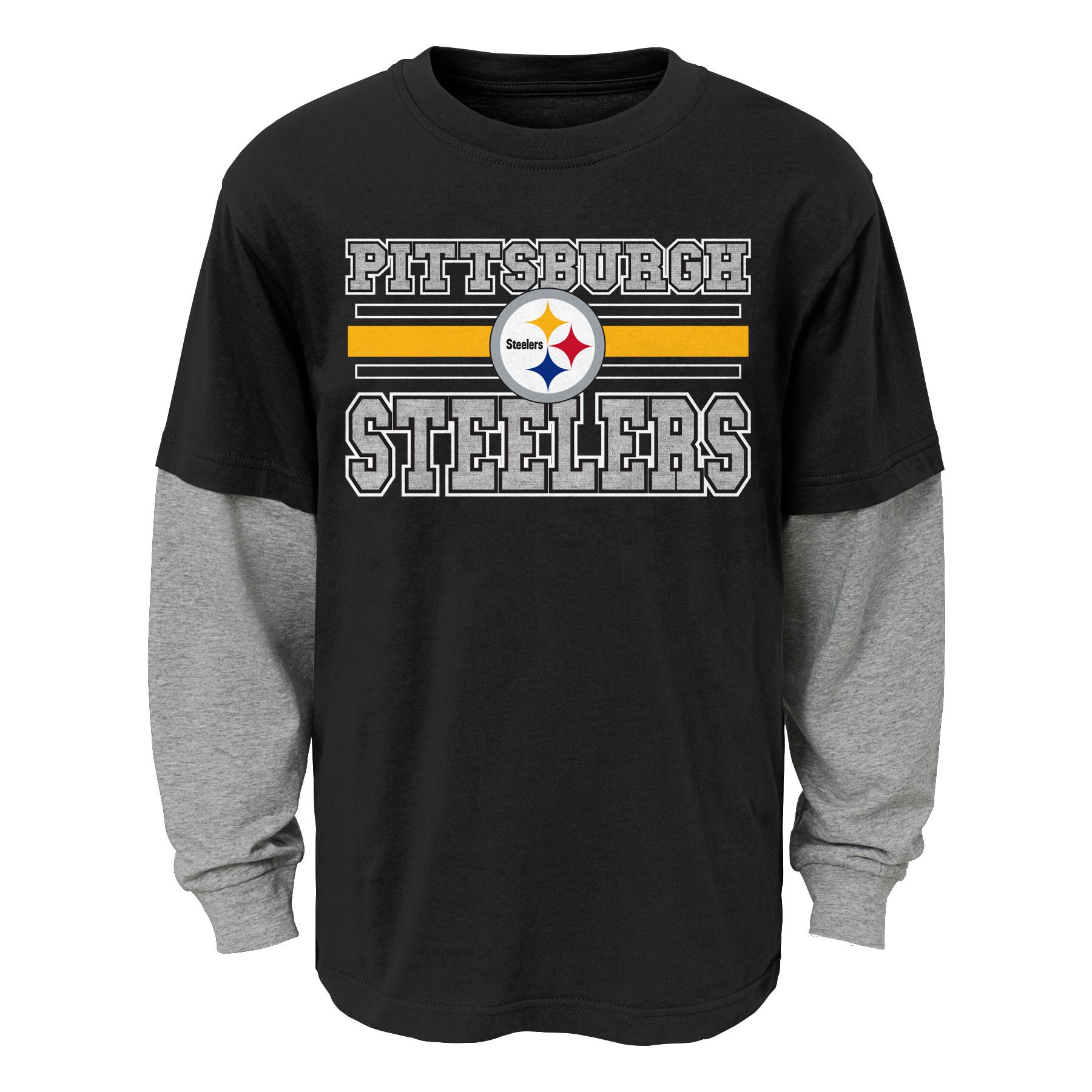 NFL Boys' Layered-Look Long-Sleeve Shirt - Pittsburgh Steelers