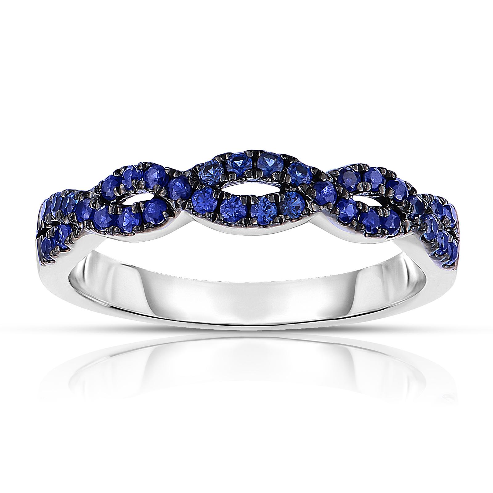 Wrapped In Radiance 10KW Sapphire Twist Ring