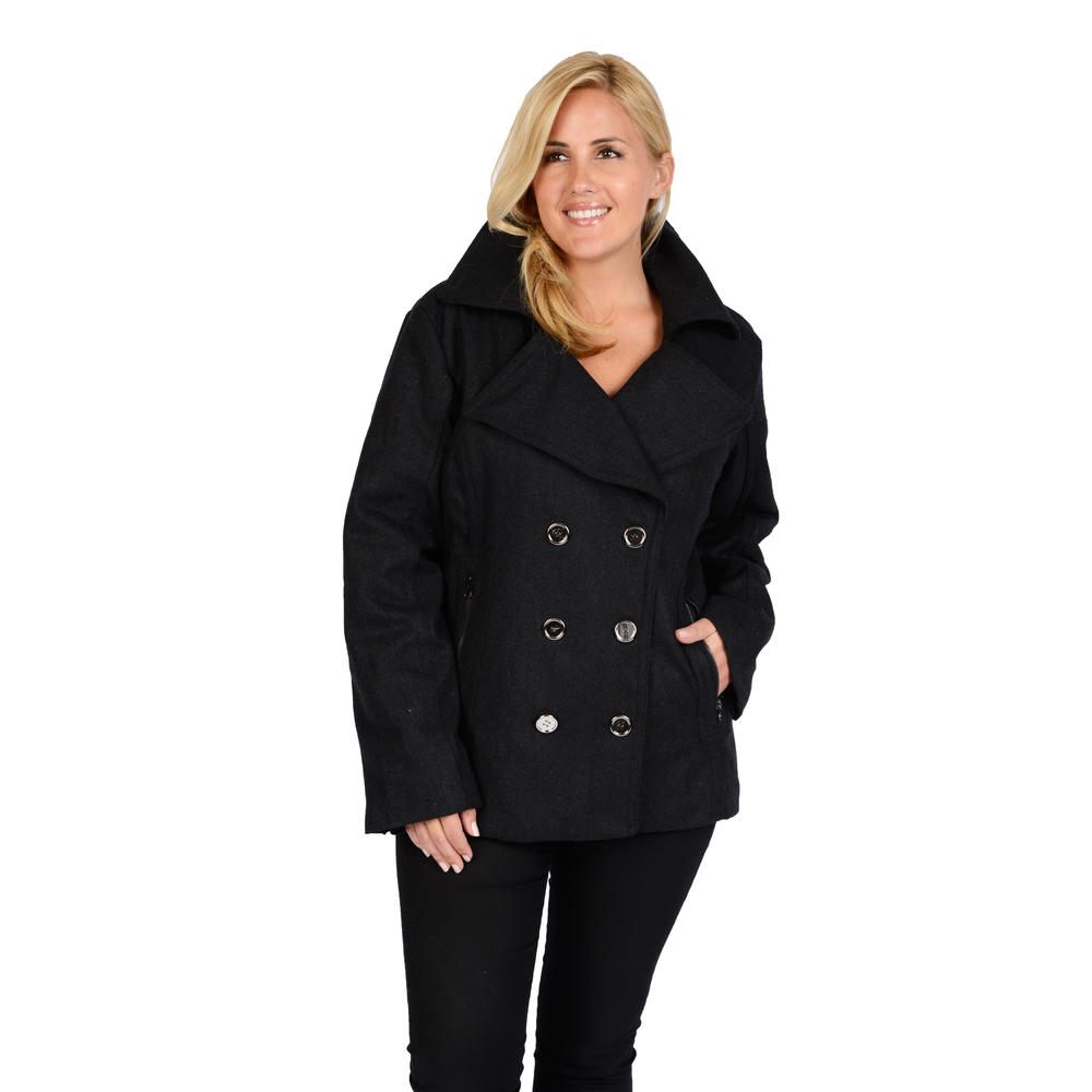 Excelled Women's Plus Fashion Wool Peacoat- Online Exclusive