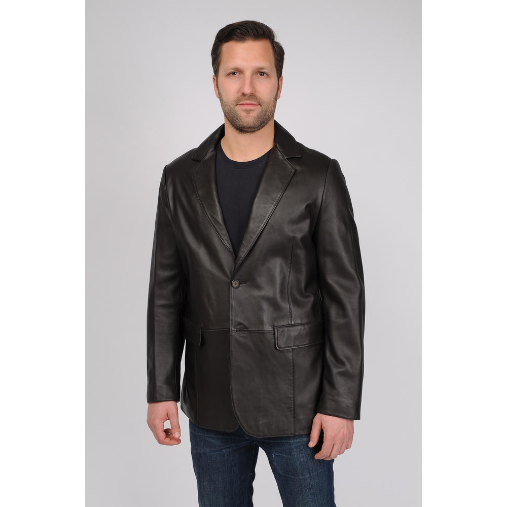 Excelled Men's Big and Tall Lambskin  2-Button Blazer - Online Exclusive