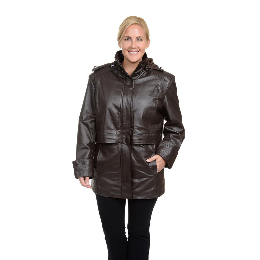 Excelled Women's Plus  Leather Anorak - Online Exclusive