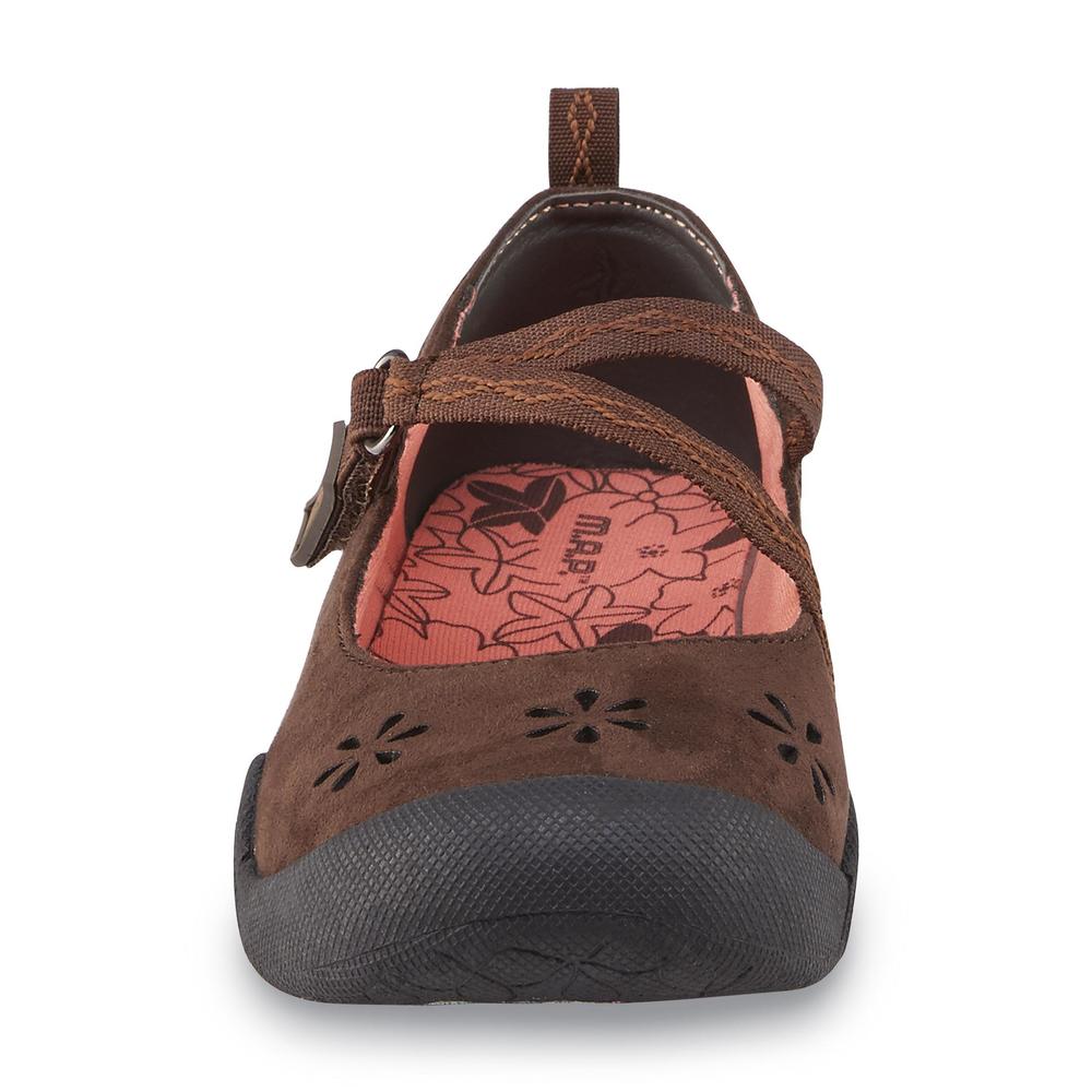 M.A.P. Girl's India Brown/Glitter Mary Jane Walking Shoe