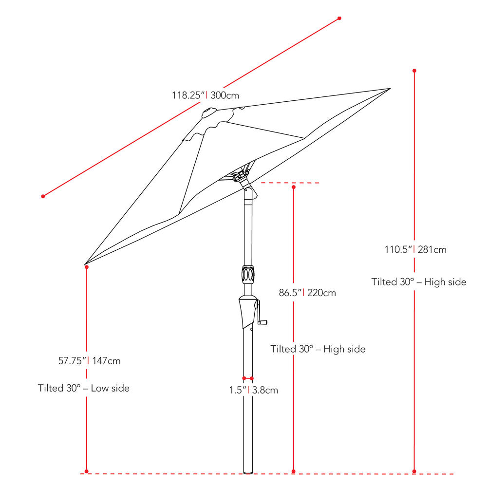 Wind Resistant Tilting Patio Umbrella