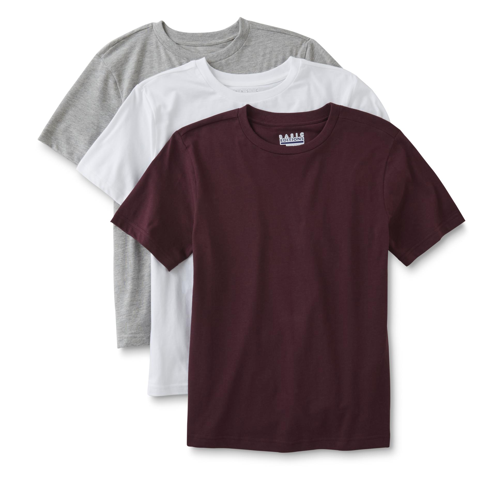 Basic Editions Boys' 3-Pack Crew Neck T-Shirts