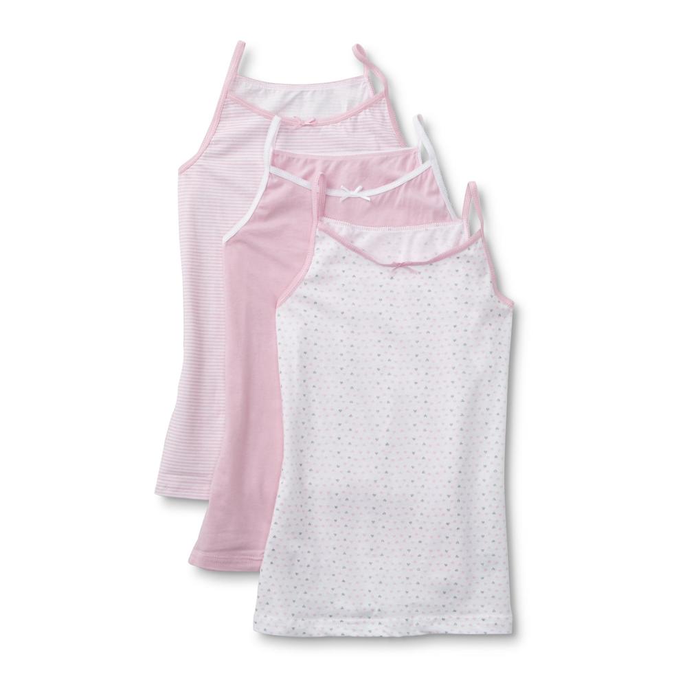 Girls' 3-Pack Camisoles - Hearts & Stripes