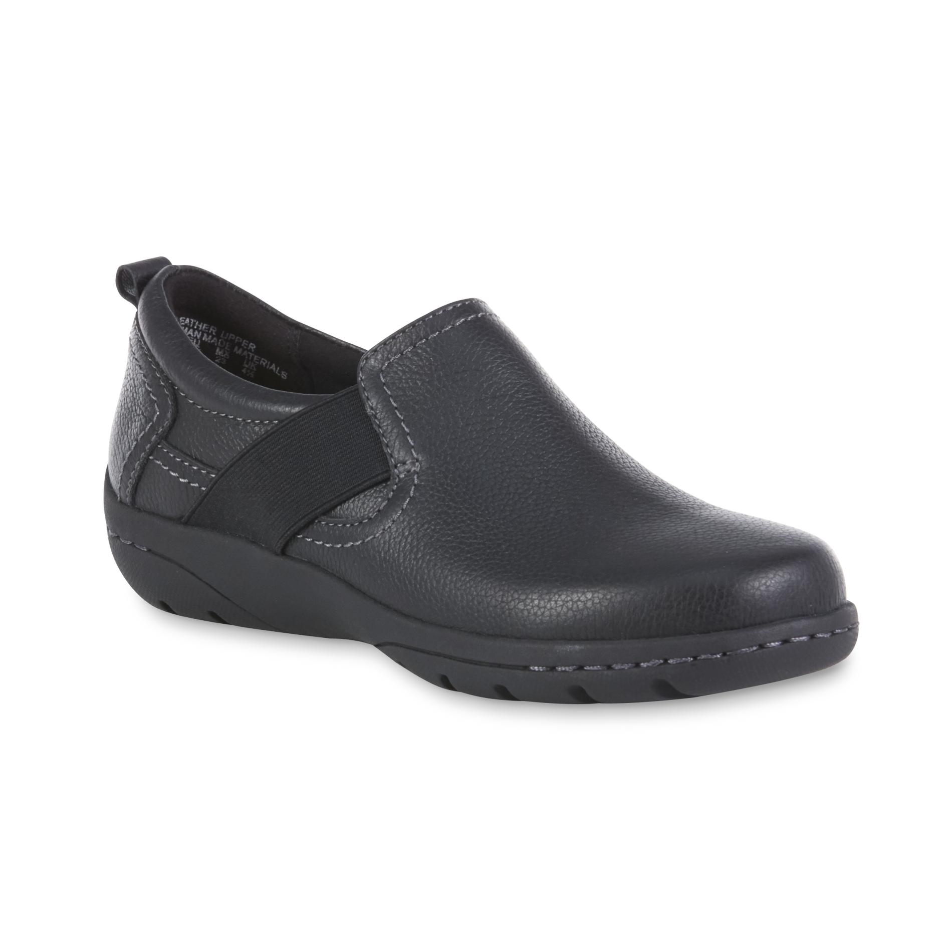 womens wide width black loafers