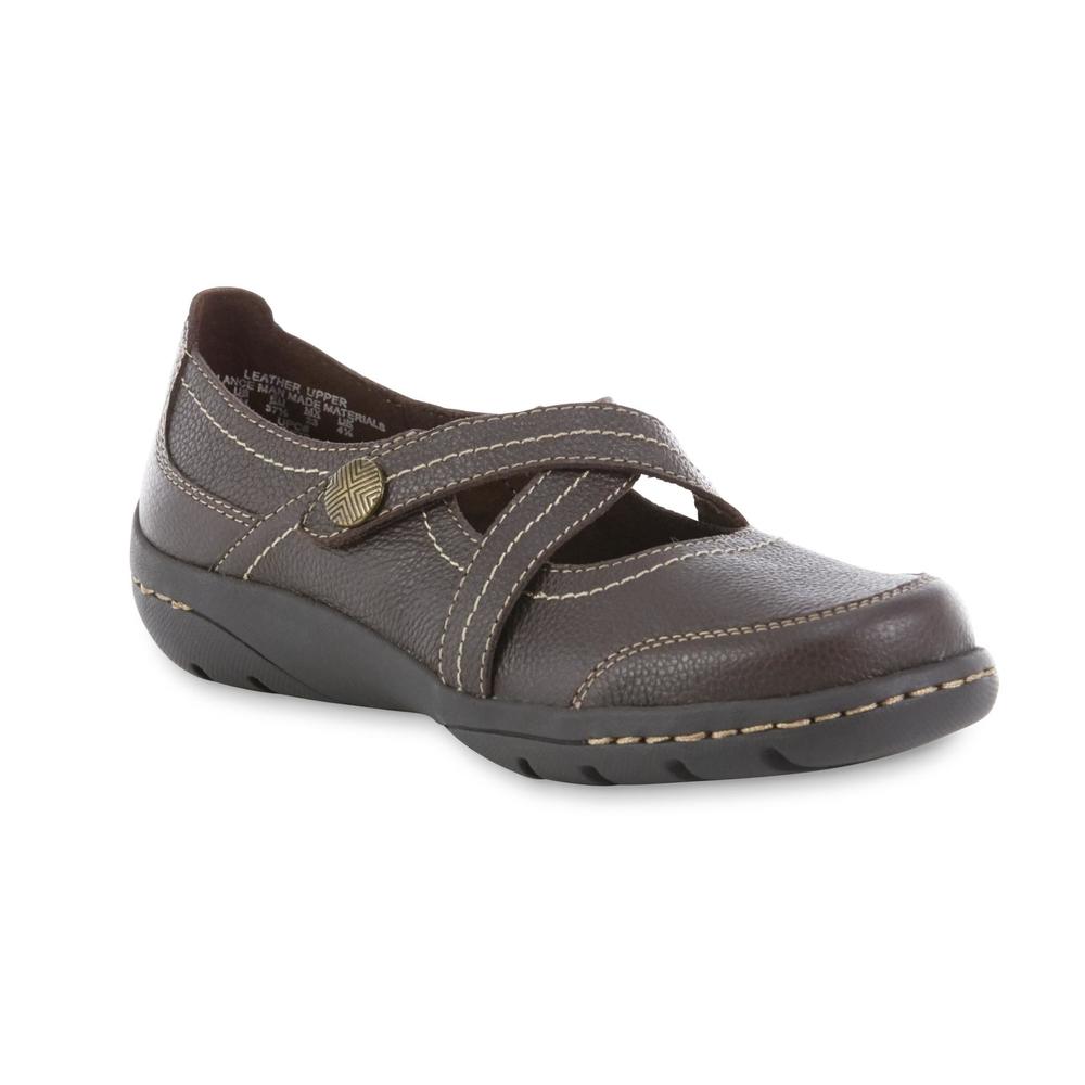 Thom McAn Women's Davney Brown Leather Mary Jane Shoe