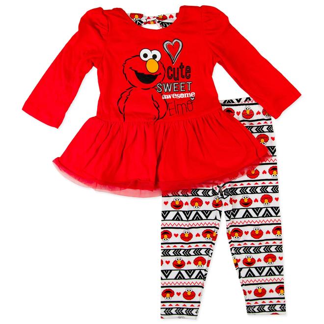 Sesame Street Elmo Infant Girls' Graphic Top & Leggings Geometric