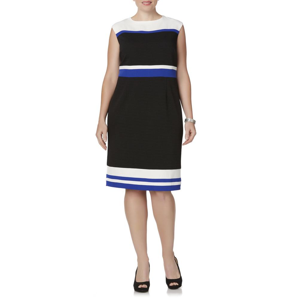 Sandra Darren Women's Plus Sleeveless Dress - Colorblock
