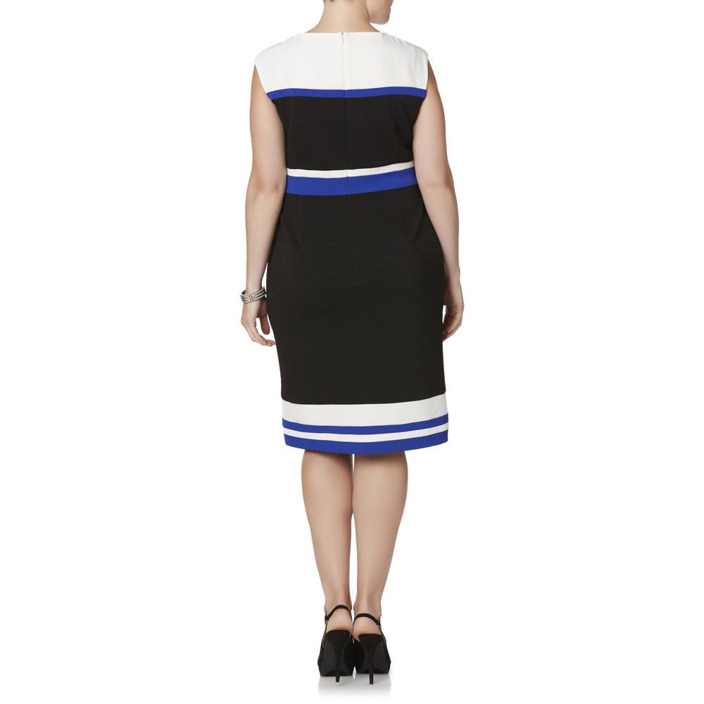 Sandra Darren Women's Plus Sleeveless Dress - Colorblock