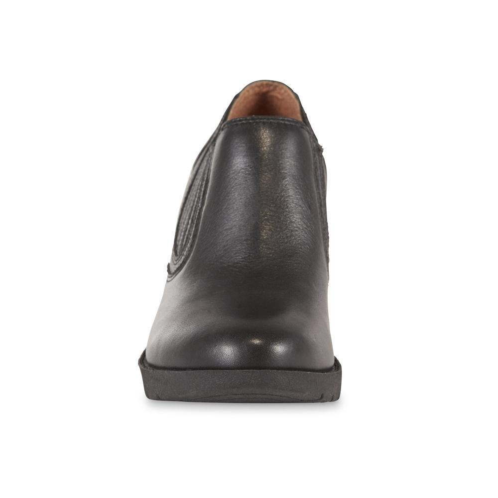 Thom McAn Women's Deidre 2 Leather Wedge Loafer - Black