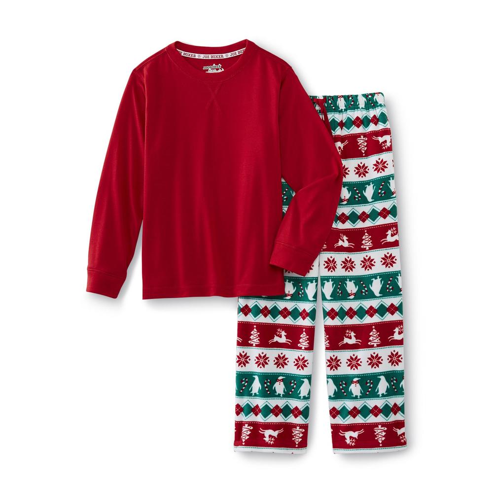 Joe Boxer Boy's Pajama Shirt & Pants - Holiday Stripes