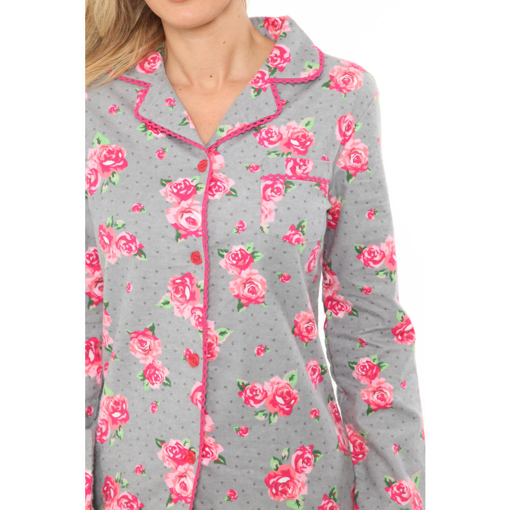 White Mark Women's Flannel Pajama Set