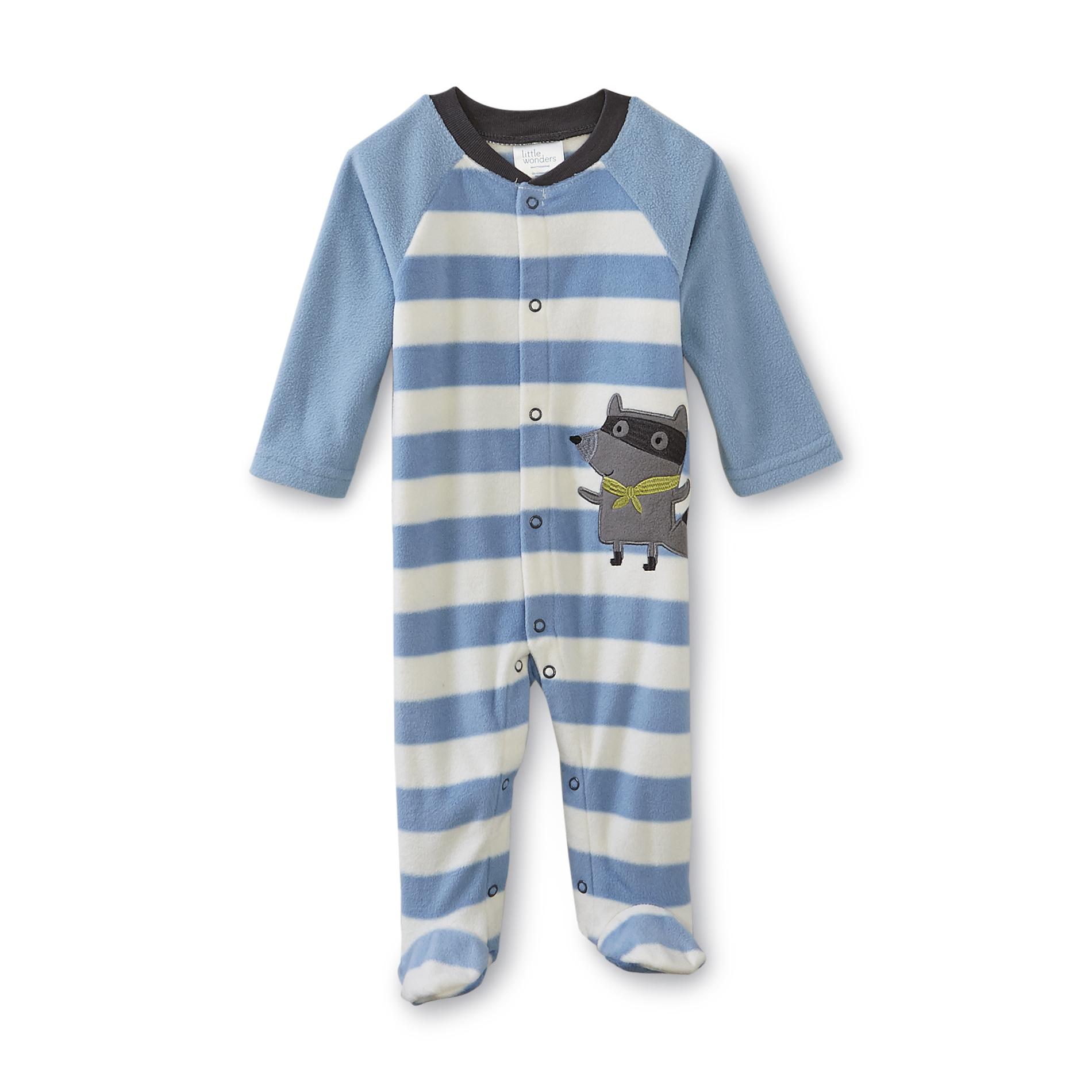 Little Wonders Newborn Boy's Fleece Sleeper Pajamas - Raccoon