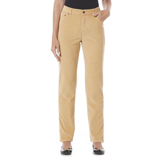 Basic Editions Women's Straight Leg Corduroy Pants