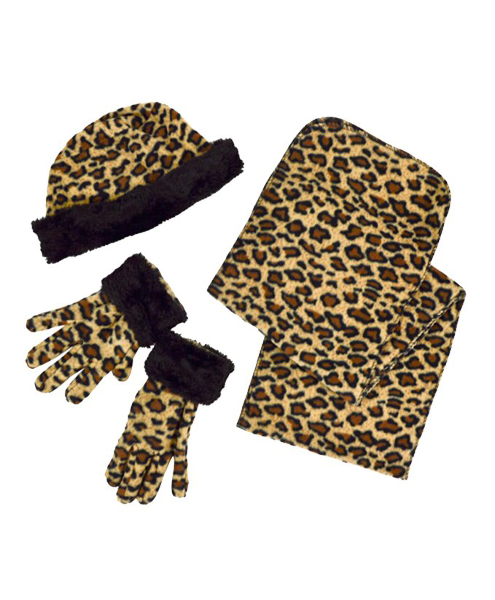 Selini NY Cheetah Polyester Fleece Winter Set