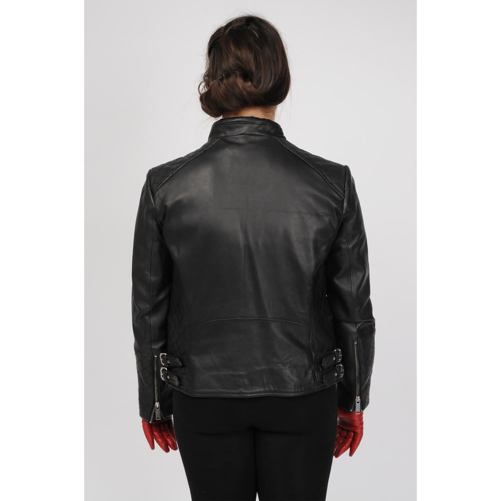 R&O Women's Quilted Leather Motorcycle Jacket - Online Exclusive