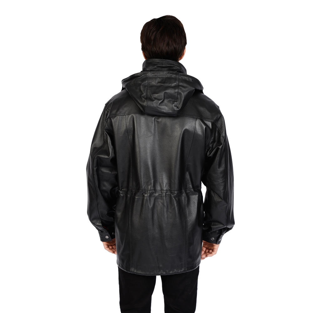 Excelled Men's Big and Tall Leather Parka -Online Exclusive