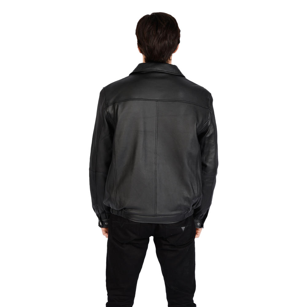 Excelled Men's Big and Tall Lambskin Bomber Jacket - Online Exclusive