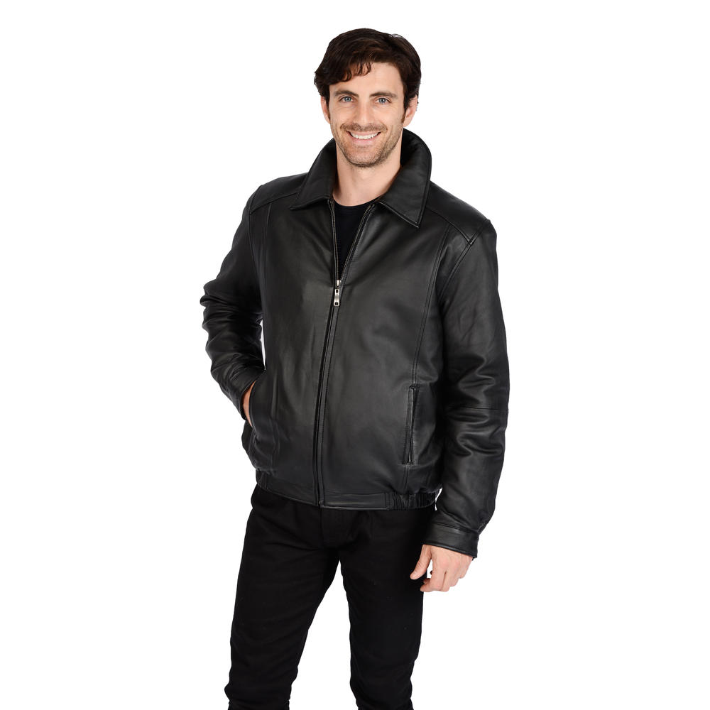 Excelled Men's Big and Tall Lambskin Bomber Jacket - Online Exclusive