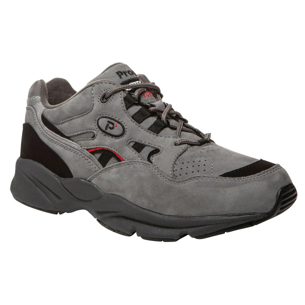 Propet Men's STABILITY WALKER Grey/Black Nubuck Walking shoe-Wide widths available