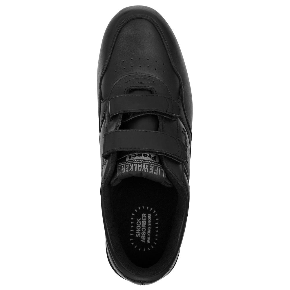 Propet Men's LIFE WALKER STRAP Black Walking shoe-Wide widths available