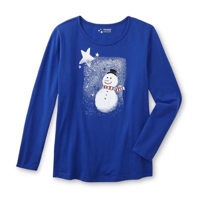 Holiday Editions Women's Plus Graphic Top - Snowman