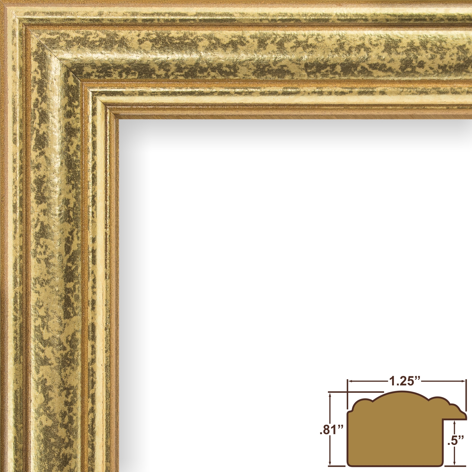 Craig Frames Inc Goldstone, Vintage Gold Hardwood Picture Frame (59945000)