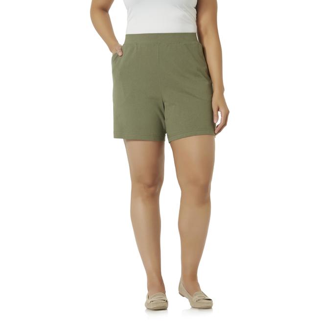 Basic Editions Women's Plus Knit Shorts - Kmart